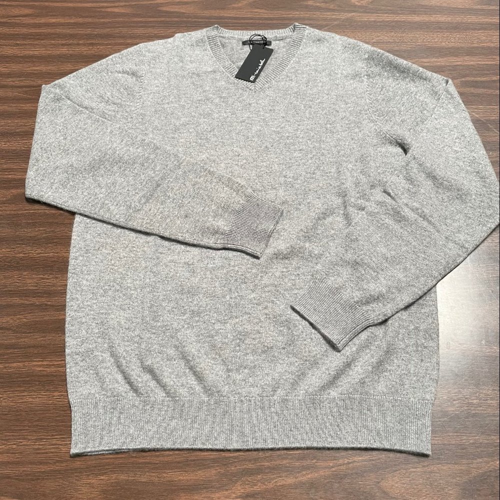 NWT Travis Mathew CASHMERE V-neck sweater Grey BRAND NEW travismathew